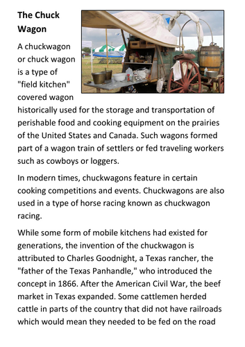 The Chuck Wagon Handout