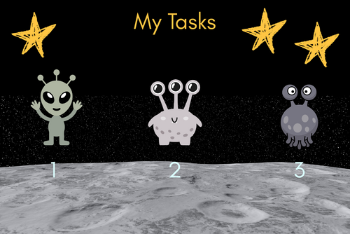 Space themed task board