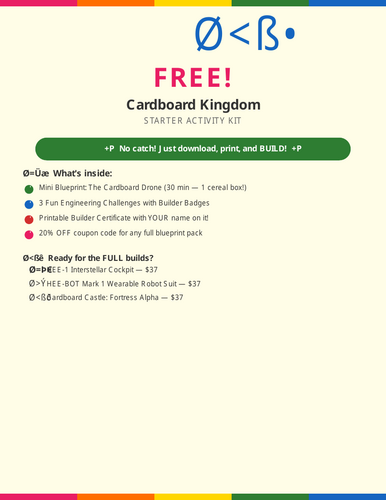 Cardboard Kingdom Starter Kit — Free Build Blueprint for Kids