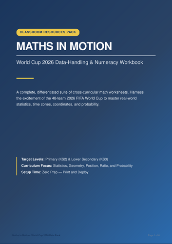World Cup 2026 Maths Pack: Data Handling & Numeracy (KS2 & KS3) – Zero Prep