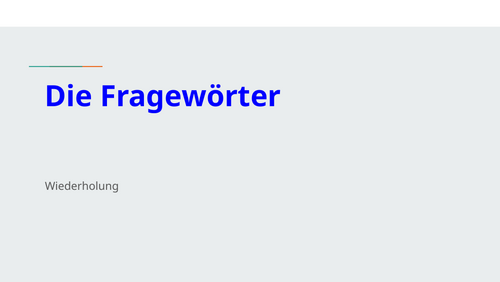 Fragewörter