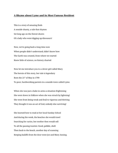 Mary Anning Poem