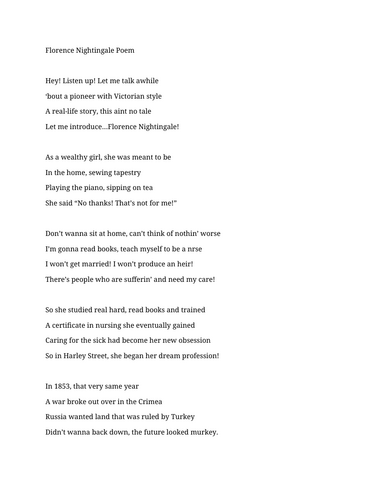 Florence Nightingale Poem