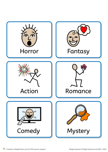 Book Genre Cards