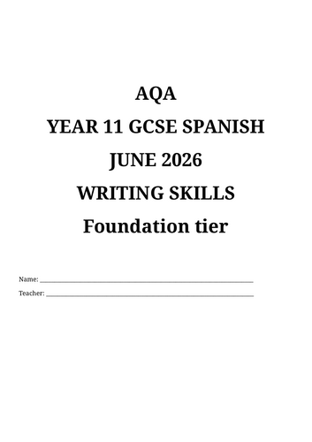 Writing (Foundation) Revision booklet - GCSE 2024 AQA style