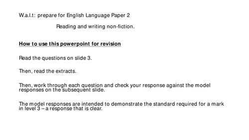 AQA GCSE Eng Lang Paper 2 Revision Walkthrough with models polar bears