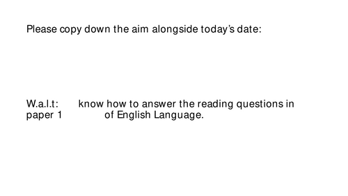AQA Eng Lang Paper 1 Mini Mock with model answers "Hound of the Baskervilles"