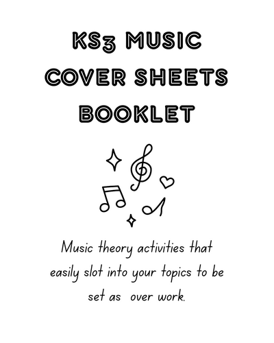Cover sheet booklet for music ks3