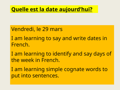 French days and hobbies powerpoint
