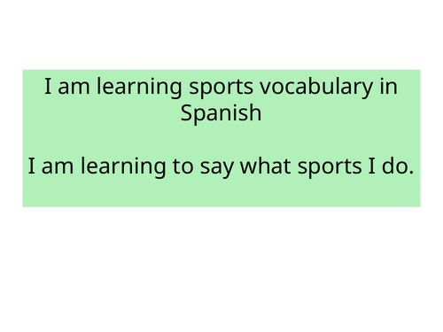 Spanish sports lesson1
