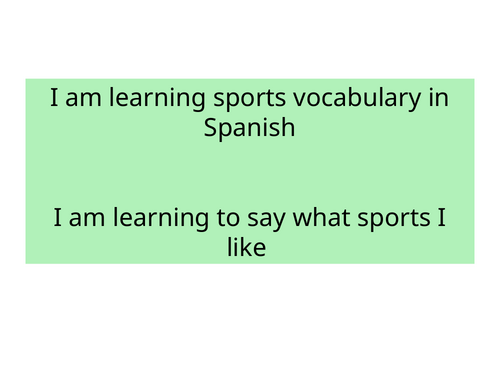 Spanish sports lesson 2