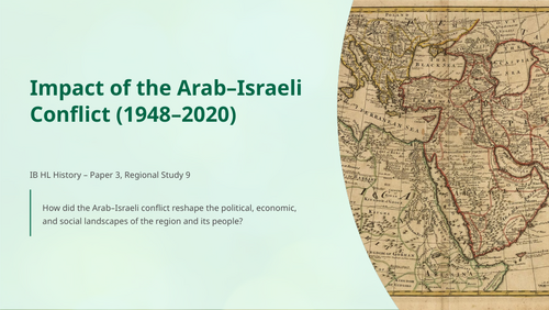 IB History Paper 3: Impact of Arab-Israeli Conflict (1948-2020) PPT
