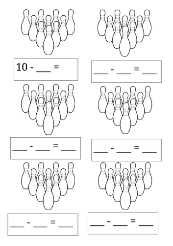 Subtraction Bowling Worksheet – Fun Maths Activity for Early Learners
