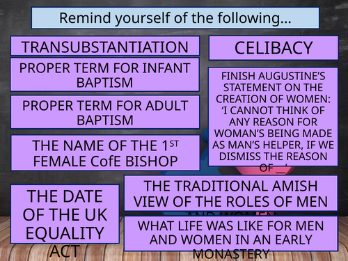 AQA A Level RS Gender&Sexuality - Celibacy & Marriage