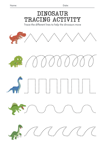 Dinosaur Tracing Activity (2-Page PDF)