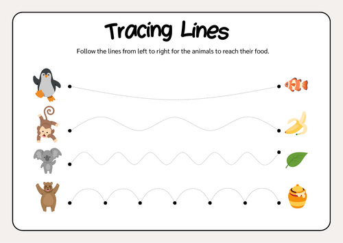 Animal & Food Tracing Activity (2-Page Printable)