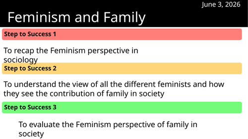 Sociology- Theories of Family- Feminism