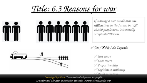 AQA GCSE Religious Studies Theme D: Religion, Peace and Conflict – Reasons for War (Lesson 3)