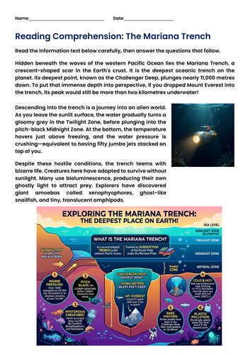 Comprehension - The Mariana Trench