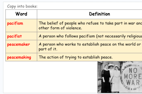 AQA GCSE Religious Studies Theme D: Religion, Peace & Conflict – Pacifism & Peace-making (Lesson 7)