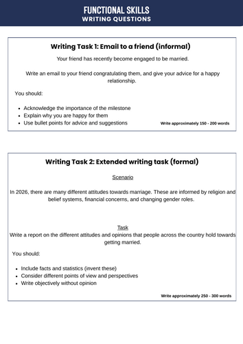 Functional Skills Level 2 Writing - Marriage