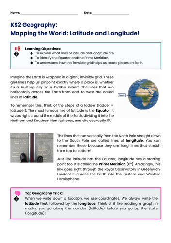 Geography - Understanding Longitude and Latitude