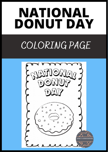 National Donut Day Coloring Page