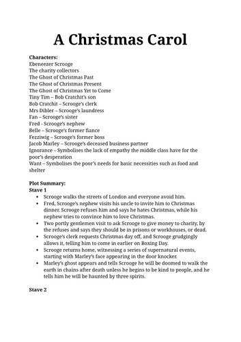 AQA English Literature GCSE Grade 9 A Christmas Carol Quotes, Analysis, Themes, Plot etc.