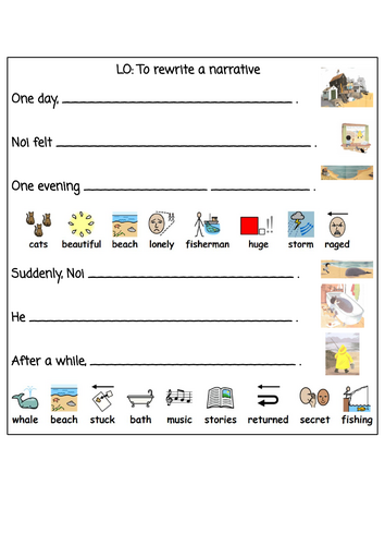 Year 2 The Storm Whale retell prompts