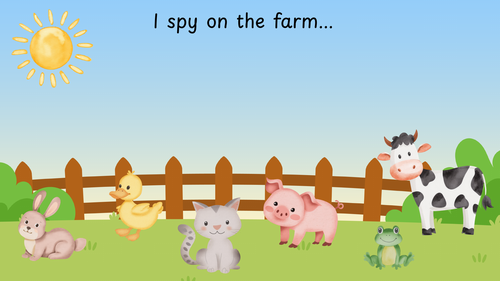 I spy on the farm- poster and writing