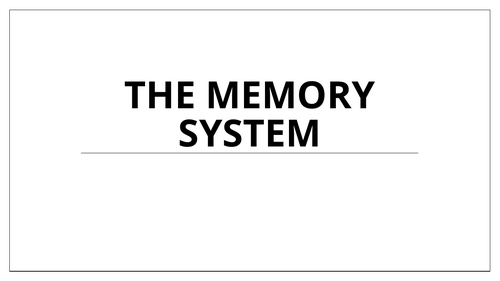 A Level Edexcel PE Memory Models PART 2 | Teaching Resources