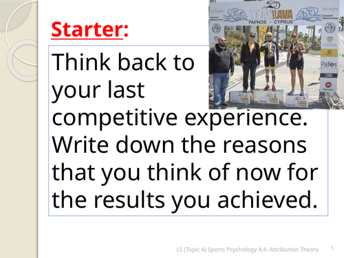 A Level Edexcel PE Attribution Theory