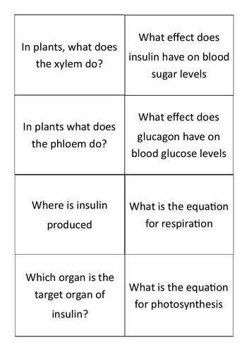 B2 question cards Edexcel foundation