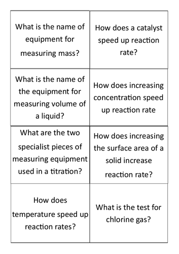 C2 question cards Edexcel foundation