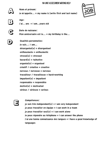 N4 Unit Assessment Writing Help