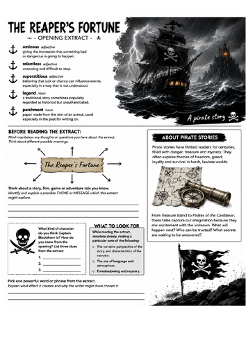 AQA Paper 1 2026 The Reaper’s Fortune – Complete Reading Comprehension & GCSE questions