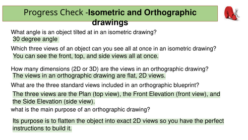 Isometric & Orthographic Drawing: Reading & Literacy Task (with Animated Slides)