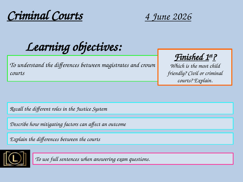 Theme C: 6 Criminal Courts