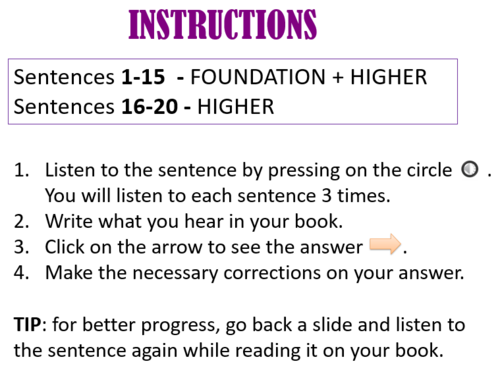 GCSE Spanish Dictation Practice (AQA 8692) – Foundation & Higher with Audio and  Answers
