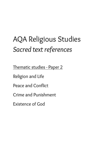 Thematic Studies Quotes AQA RS