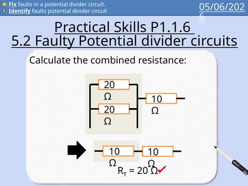 OCR AAQ in Applied Science: Faulty Potential Dividers Practical Activity