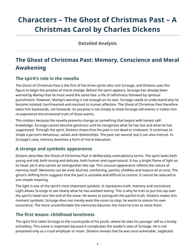 A Christmas Carol – Charles Dickens – The Ghost of Christmas Past