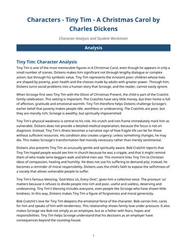 A Christmas Carol – Charles Dickens – Tiny Tim
