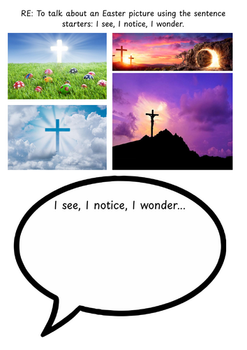 RE Christian Easter - Talk/write prompt I see, I notice, I wonder