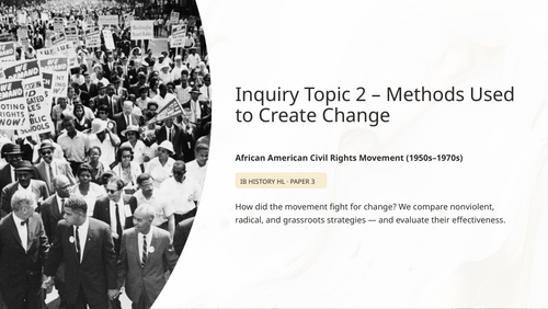 IB History HL Americas: African-American Civil Rights - Methods