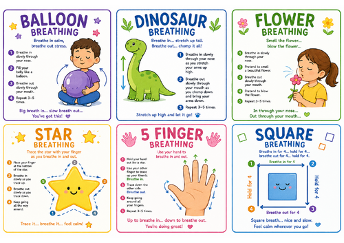 12 Breathing Posters for Children