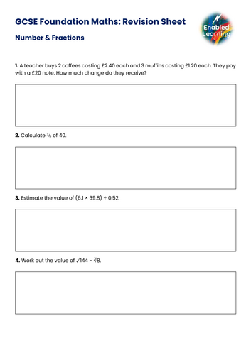GCSE Foundation Maths Practice Questions and Answers
