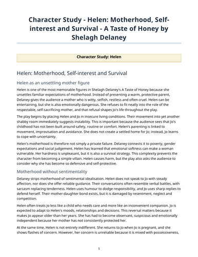 A Taste of Honey – Shelagh Delaney – Helen