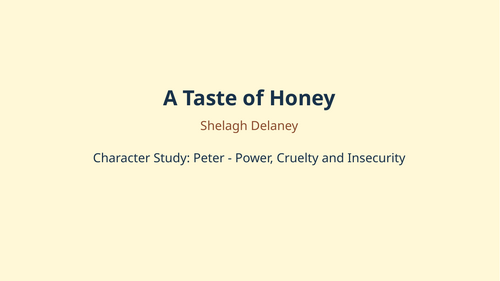A Taste of Honey – Shelagh Delaney – Peter