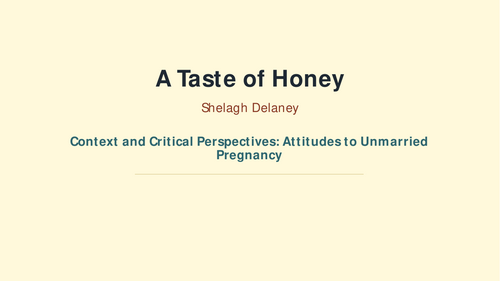 A Taste of Honey – Shelagh Delaney – Attitudes to Unmarried Pregnancy